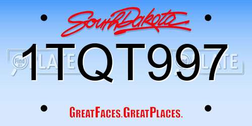 1TQT997 South Dakota License Plate