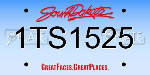 1TS1525 South Dakota License Plate