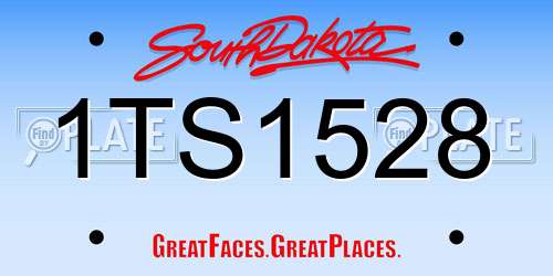 1TS1528 South Dakota License Plate