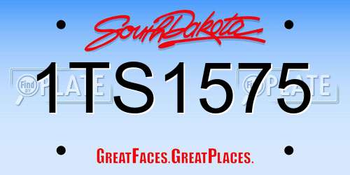 1TS1575 South Dakota License Plate