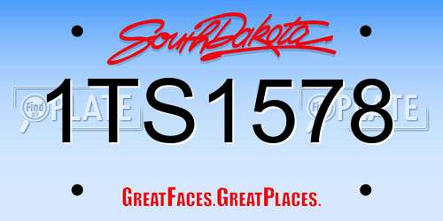 1TS1578 South Dakota License Plate