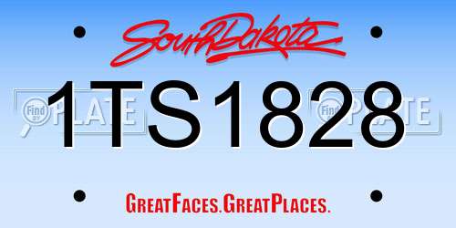 1TS1828 South Dakota License Plate
