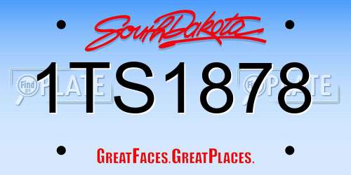 1TS1878 South Dakota License Plate