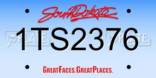 1TS2376 South Dakota License Plate