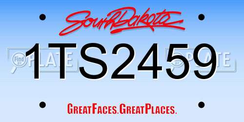 1TS2459 South Dakota License Plate