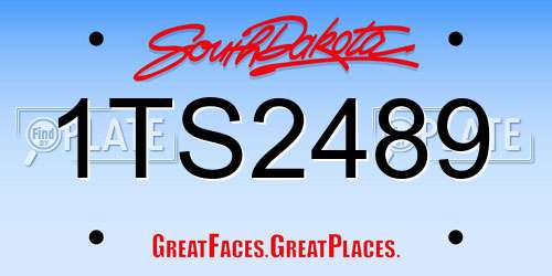 1TS2489 South Dakota License Plate