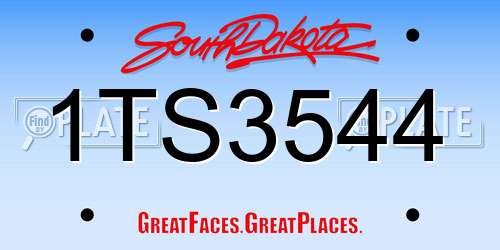 1TS3544 South Dakota License Plate