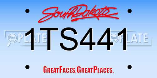 1TS441 South Dakota License Plate