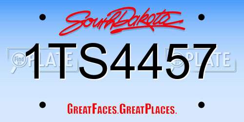 1TS4457 South Dakota License Plate