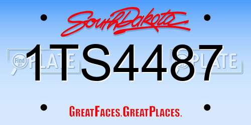 1TS4487 South Dakota License Plate