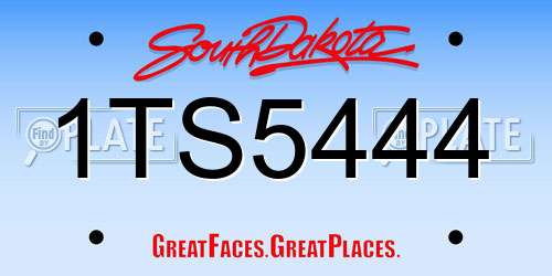 1TS5444 South Dakota License Plate