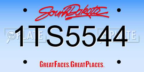 1TS5544 South Dakota License Plate