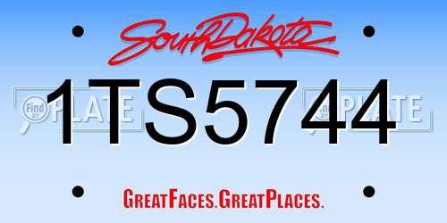 1TS5744 South Dakota License Plate