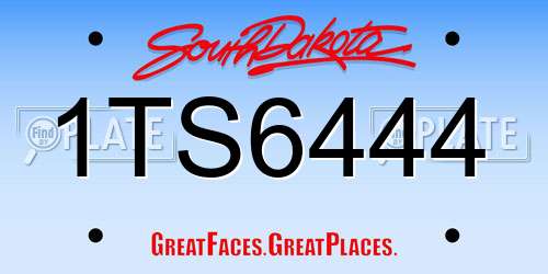 1TS6444 South Dakota License Plate