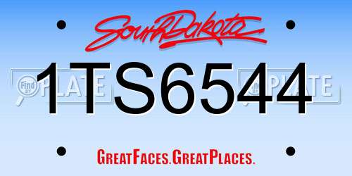 1TS6544 South Dakota License Plate