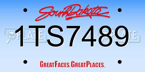 1TS7489 South Dakota License Plate
