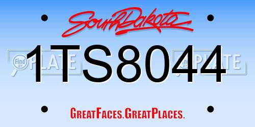 1TS8044 South Dakota License Plate