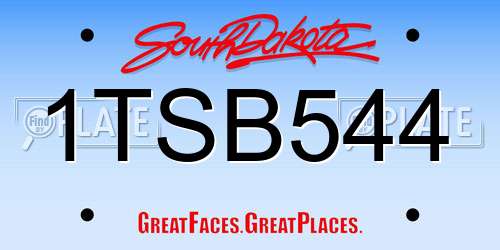 1TSB544 South Dakota License Plate