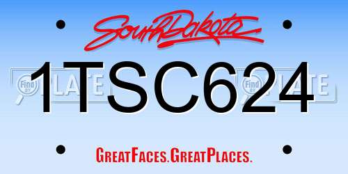 1TSC624 South Dakota License Plate