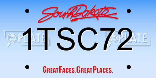 1TSC72 South Dakota License Plate