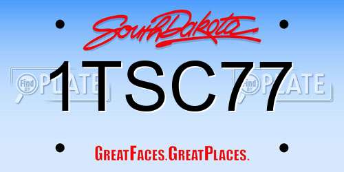 1TSC77 South Dakota License Plate