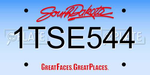 1TSE544 South Dakota License Plate