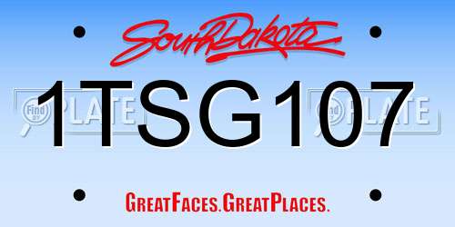 1TSG107 South Dakota License Plate
