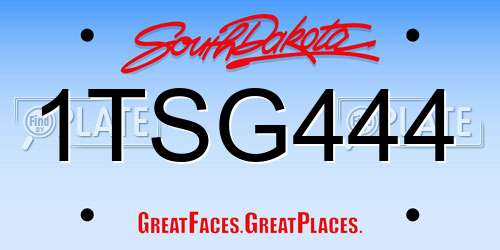 1TSG444 South Dakota License Plate