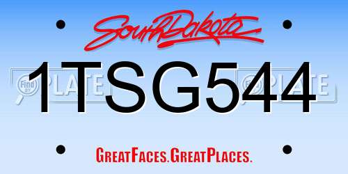 1TSG544 South Dakota License Plate