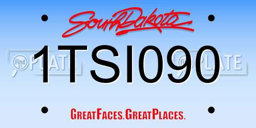 1TSI090 South Dakota License Plate