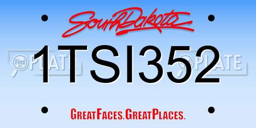 1TSI352 South Dakota License Plate