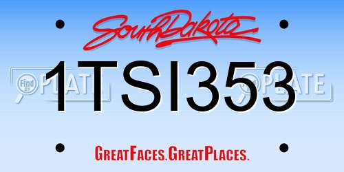 1TSI353 South Dakota License Plate