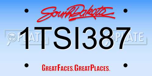 1TSI387 South Dakota License Plate