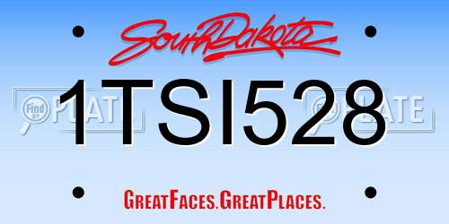 1TSI528 South Dakota License Plate