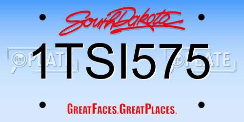 1TSI575 South Dakota License Plate