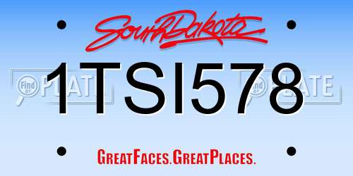 1TSI578 South Dakota License Plate
