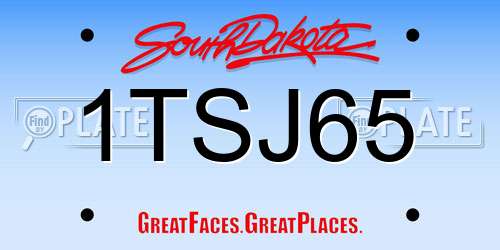 1TSJ65 South Dakota License Plate