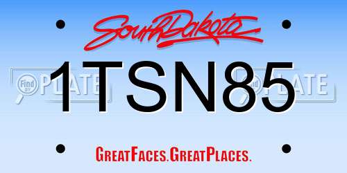 1TSN85 South Dakota License Plate