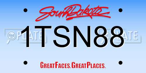 1TSN88 South Dakota License Plate