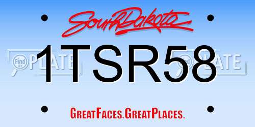 1TSR58 South Dakota License Plate