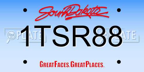 1TSR88 South Dakota License Plate