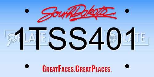 1TSS401 South Dakota License Plate