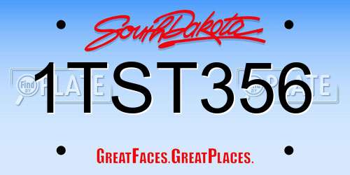 1TST356 South Dakota License Plate