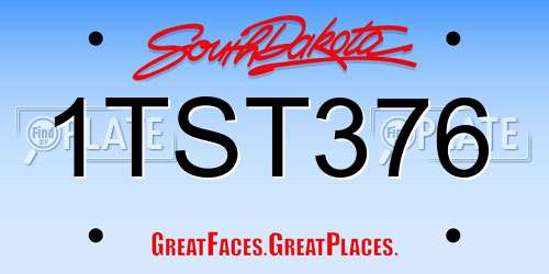 1TST376 South Dakota License Plate