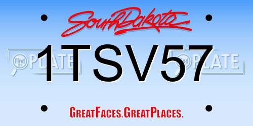 1TSV57 South Dakota License Plate
