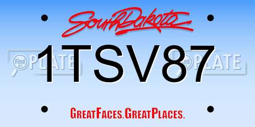 1TSV87 South Dakota License Plate