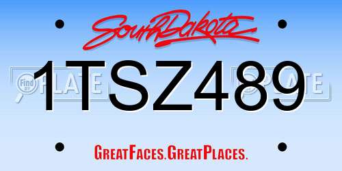 1TSZ489 South Dakota License Plate