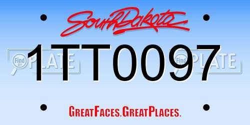 1TT0097 South Dakota License Plate