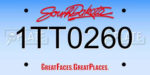 1TT0260 South Dakota License Plate