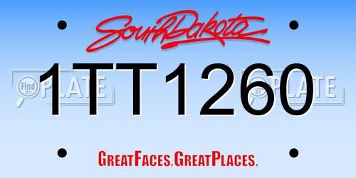 1TT1260 South Dakota License Plate